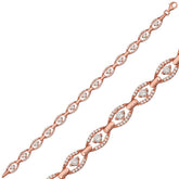 Silver Rose Oval Waterway Women's Bracelet